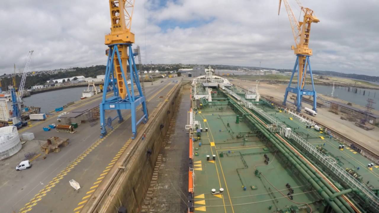 Oil tanker entering dry dock. YouTube