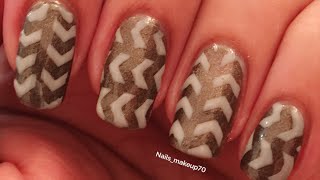 Staggered Chevron Nail Art Using Stencils// Easy Nail Art Tutorial