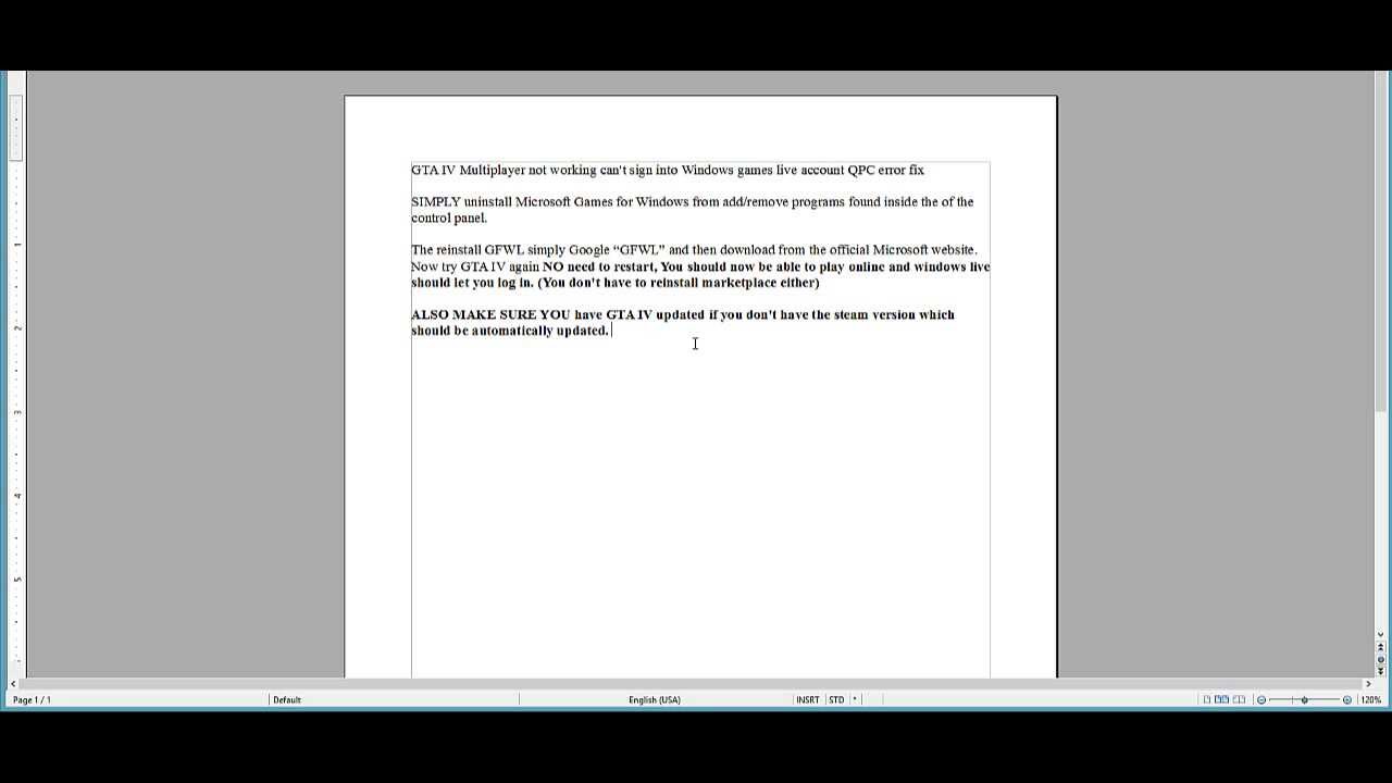 Fix Grand Theft Auto 4 PC cant play online mutiplayer QPC error crash ...