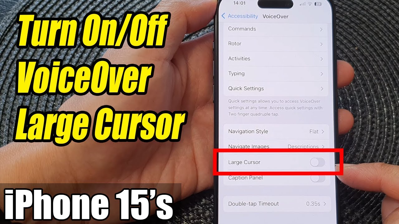 IPhone 15 15 Pro Max How To Turn On Off VoiceOver Large Cursor YouTube