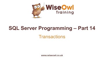 SQL Server Programming Part 14 - Transactions