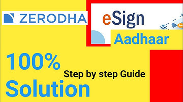 zerodha esign problem || zerodha esign with aadhaar not working || zerodha esign error