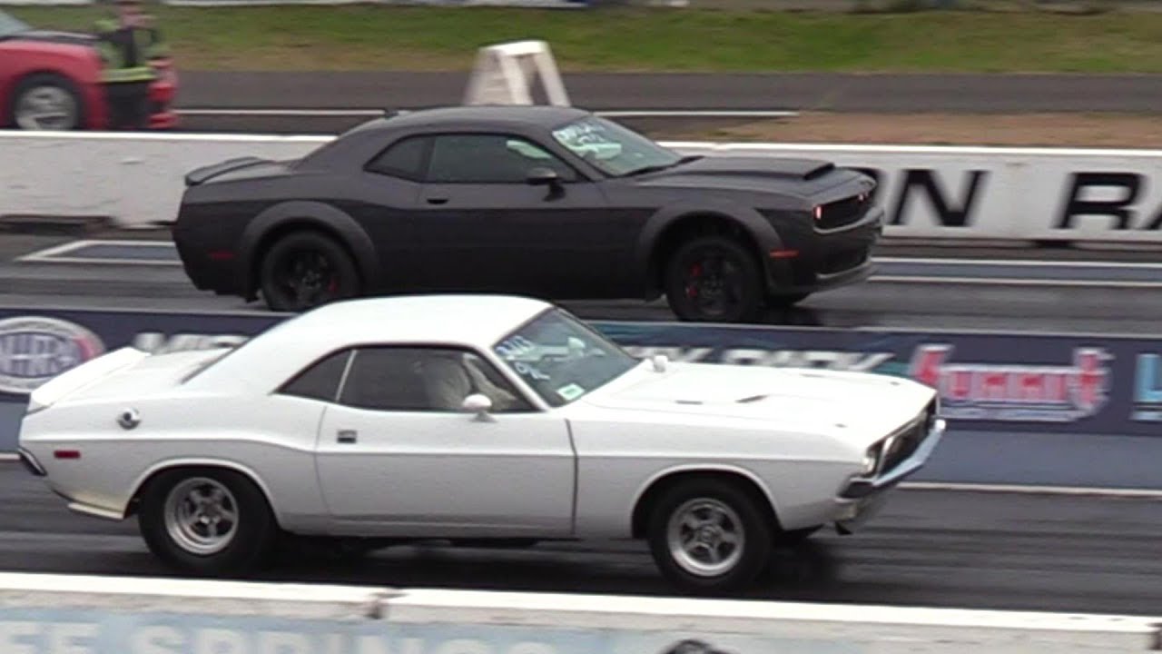 Dodge Demon vs Old School Muscle Cars - drag racing