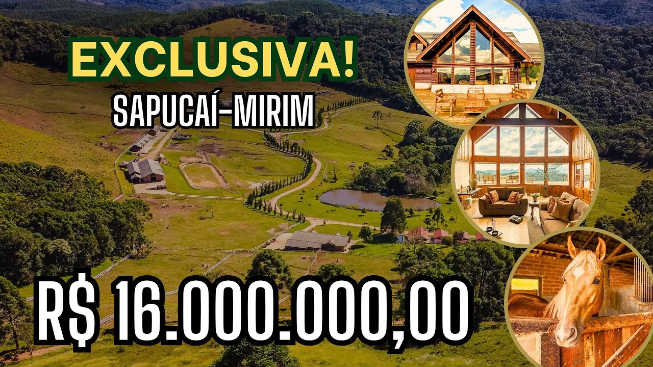 FAZENDA EXCLUSIVA À VENDA EM SAPUCAÍ-MIRIM/MG - Na Serra da Mantiqueira com Casa Sede de Luxo.