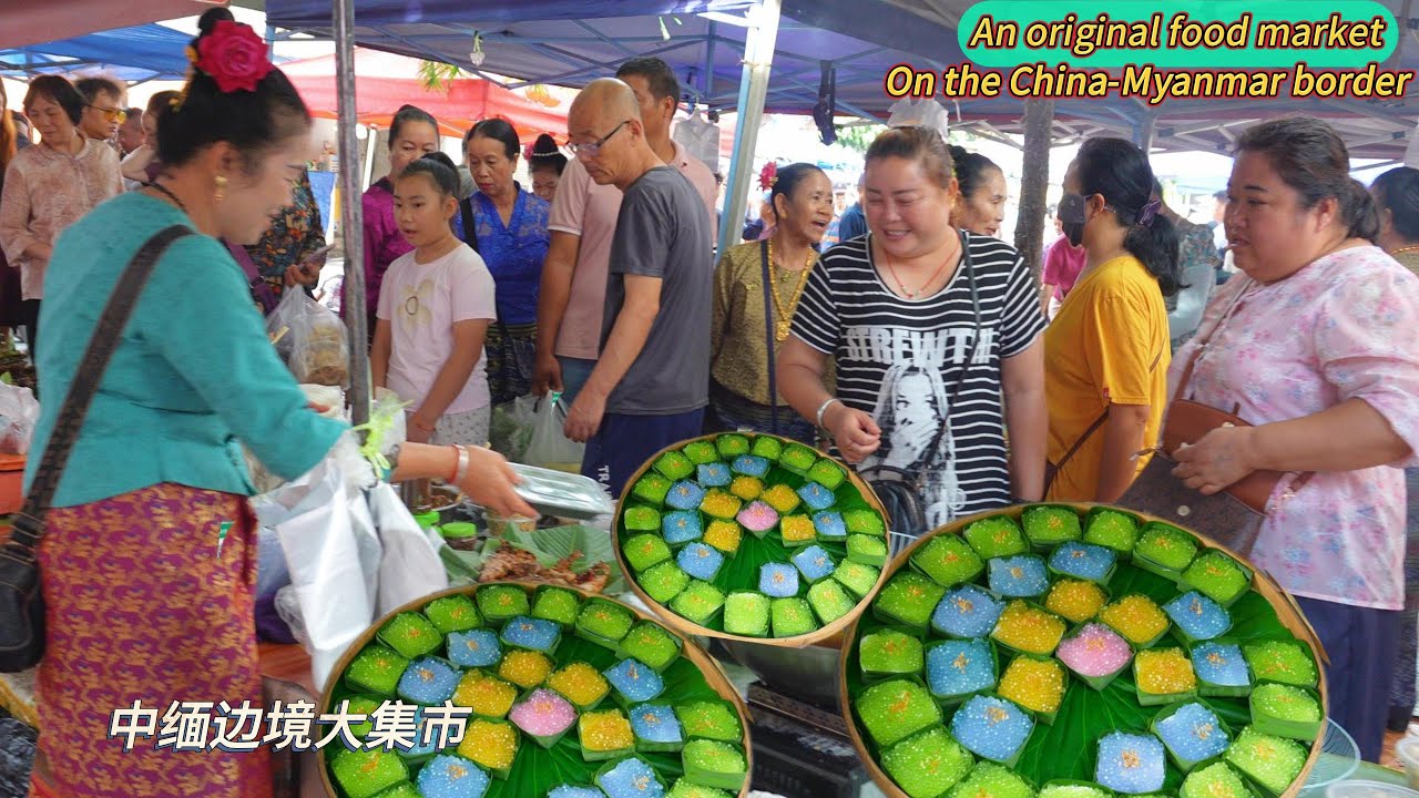 Чудеса рынка на границе Китая и Мьянмы, удивительная и дикая еда