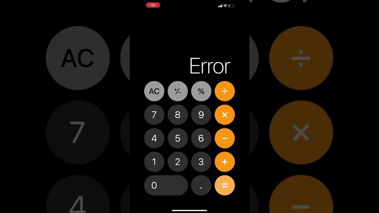 0 Divided On An IPhone Calculator