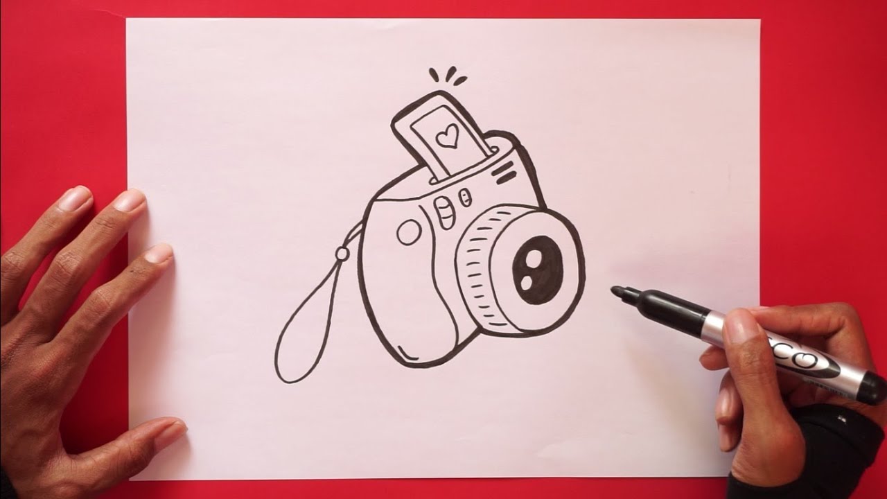 How To Draw Polaroid Camera Step By Step 🏼 Youtube