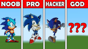 Pixel Art (NOOB vs PRO vs HACKER vs GOD) Sonic in Minecraft