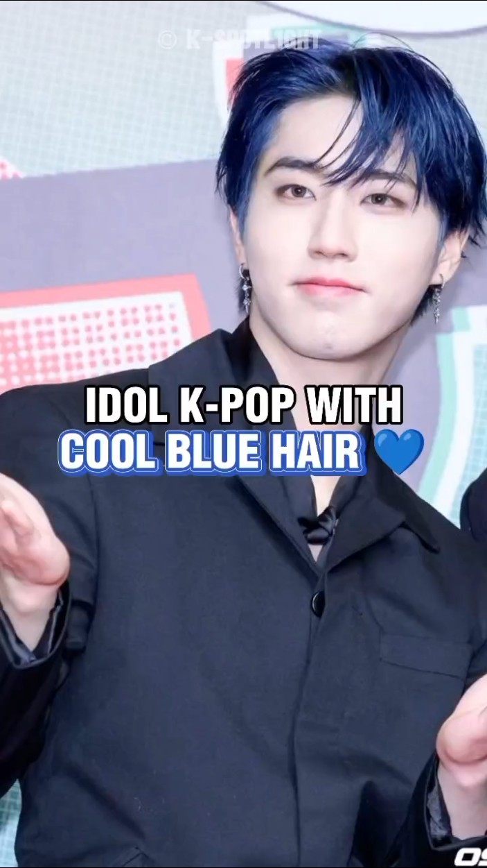 [PART 2] K-POP IDOL WITH BLUE HAIR??|#kpop #idol #kspotl1ght #shorts #hanjisung #straykids #kpopedit