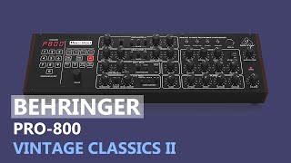 BEHRINGER PRO-800 - VINTAGE CLASSICS II SOUNDPACK (100 patches)