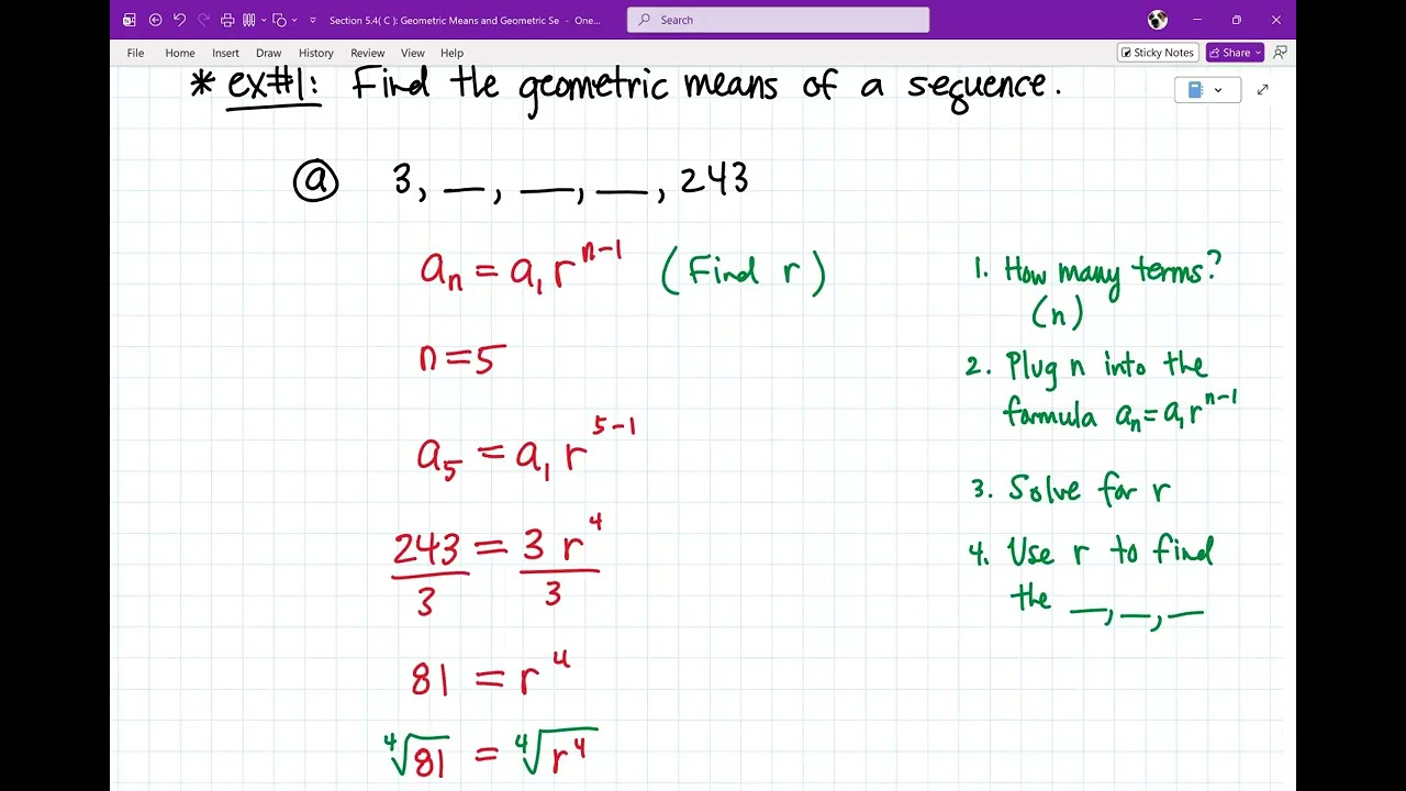 Section 5.4(C): Geometric Means and Geometric Series
