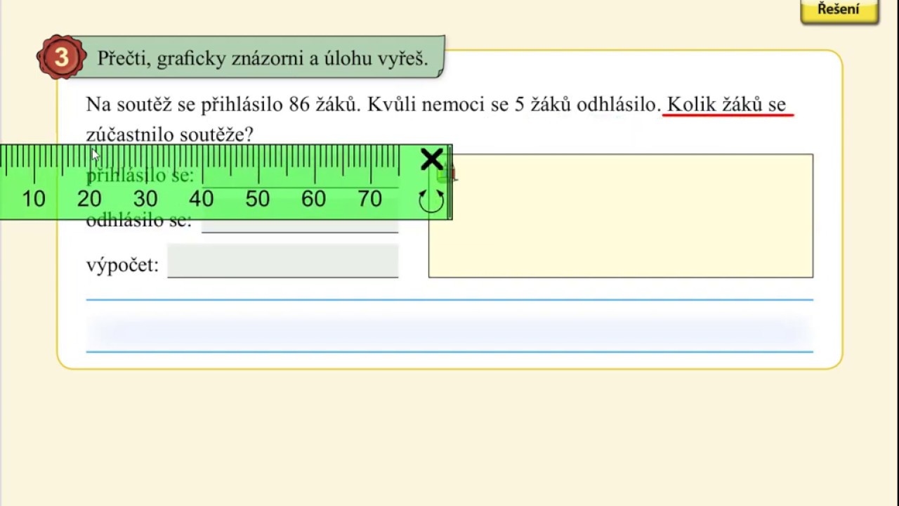 Slovní úloha v oboru 0 až 100, MATÝSKOVA MATEMATIKA 5. DÍL - POČÍTÁNÍ DO STA, str. 54, cv.3