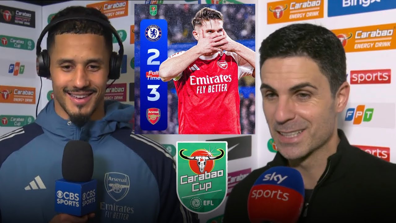 «Челси» — «Арсенал» 2:3! Микель Артета и Салиба реагируют на впечатляющую победу в Кубке Карабао 🔥