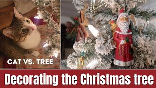 Decorating our Christmas tree | Cat VS. Tree | Mobile home living | Little Blessed Nest