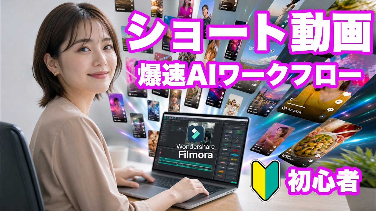 【完全AI自動化】キーワード一つでショート動画を量産する爆速AIワークフロー|素材・アイデアゼロからの爆速量産術 Filmora Seedance 2.0
