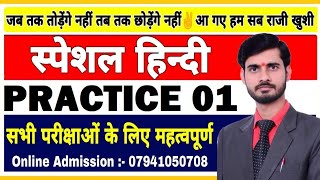 Hindi for all competitive exams | हिन्दी स्पेशल | Hindi Practice set 01 | hindi vyakaran full course