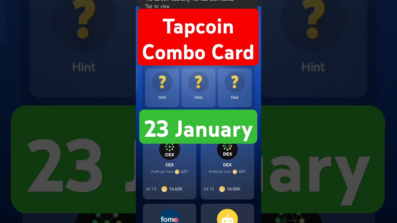 Tapcoin Combo 23 January | Tapcoin Bounty Combo | Tapcoin Today Combo |Tapcoin Daily Combo 