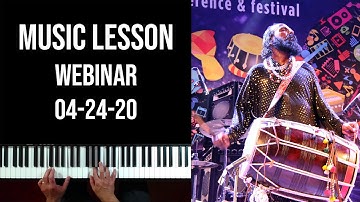 Lessons with Carlos (Webinar 04-24-20), Montunos and Tumbaos, Blues in F Tutorial, Ear Training