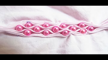 Beaded smocking on a fabric/Easy step by step.