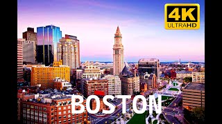 City Of Boston, Massachusetts Usa Cinematic Drone| American City Aerial| World In 4K