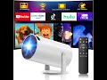Mini Projector with WiFi and Bluetooth, 4K Christmas Bedroom Projector, Portable Projector