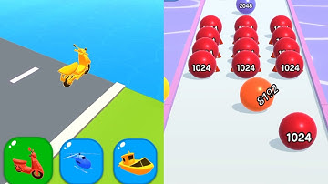 Shape-Shifting VS BALL RUN 2048 Gameplay Android, iOS