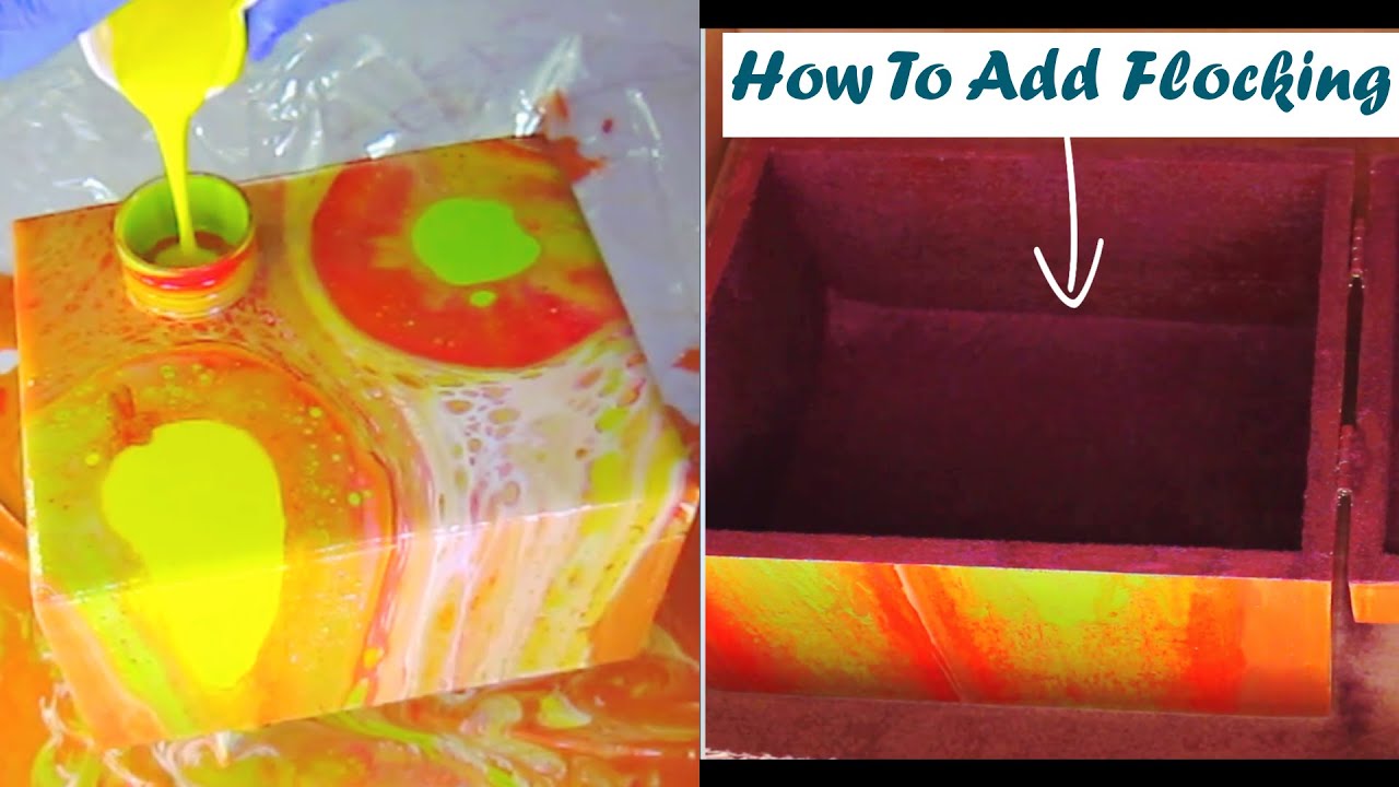 Acrylic Pour on a Cigar Box How To Add Flocking to a Decorative Box