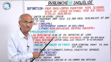 Avalanche or Snowslide | Definition, Causes, Types, Impact | Part-50 | By- SS Ojha Sir
