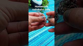 Homemade rudraksha mala#safety pins necklace#without hole rudraksha mala#diy#viral #shorts