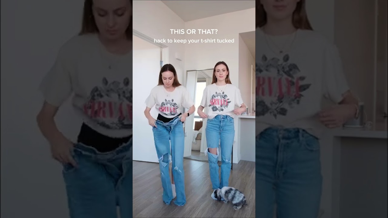 EASY HACK to keep your TSHIRT TUCKED‼️👚 shorts YouTube
