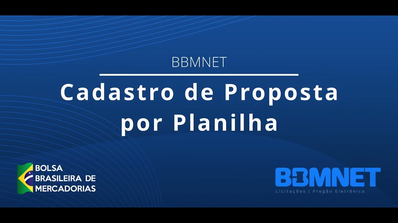 Cadastro de Proposta por Planilha de Excel (Licitante)