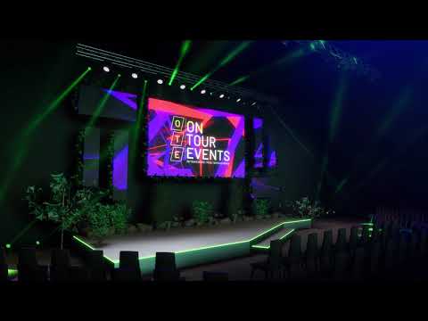 3D Render Of A Custom Stage, LED screen & Event Lighting Package | Corporate Product Launch