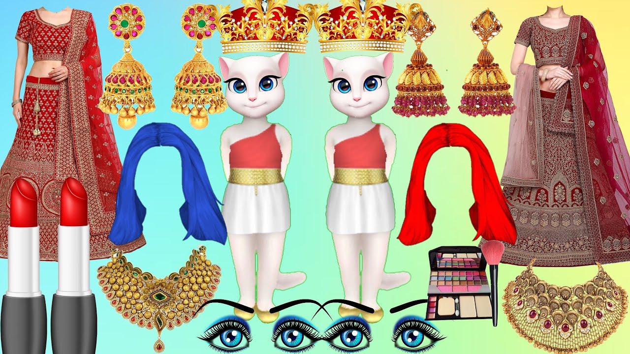 Two Talking Tom Dulhan ki shadi ke funny🤣😝 makeup💄👰‍♀️ 💅💋 comedy video || Talking Tom Part (14)