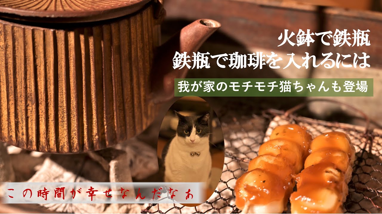 南部鉄器 火鉢でみたらし団子 幸せな時間 我が家のもちもち猫ちゃんも 