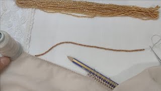 Tek Sırada Firkete Oyası Tadında Kum Boncuklu Kalem Oyası 146.Oya Modeli