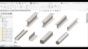 How to Make H-Beam, I-Beam, Z Steel, Channel, C Channel, Square Bar & Round Bar using SolidWorks |
