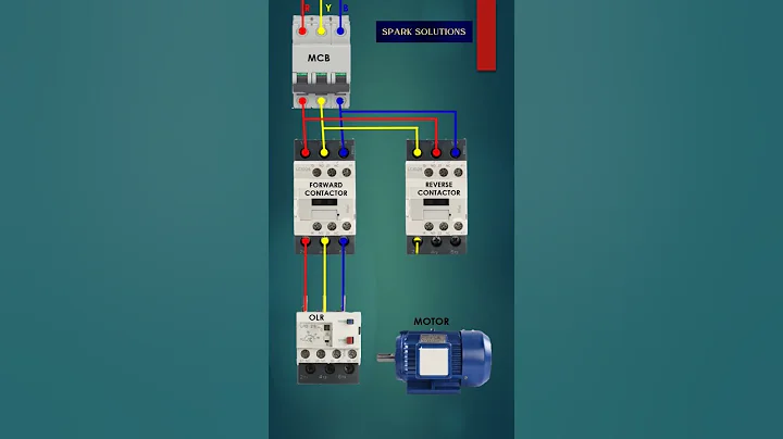 3 phase forward reverse power wiring using contactors #electrical #shorts #trending #viral