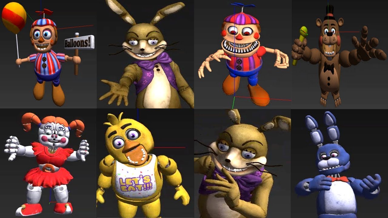 ALL ANIMATRONICS IN VR - Five Nights at Freddy's VR: Help Wanted (EXTRAS) 
