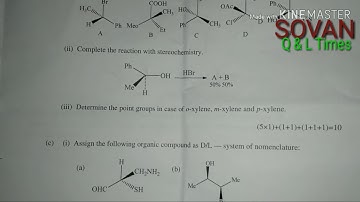BurdwanUniversity, ORGANIC CHEMISTRY(1ST SEM) QUESTION PAPER (CC-1)