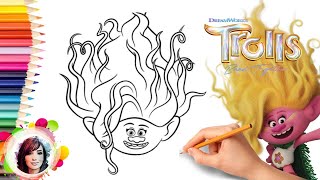How to Draw Viva Face Head | Trolls Band Together