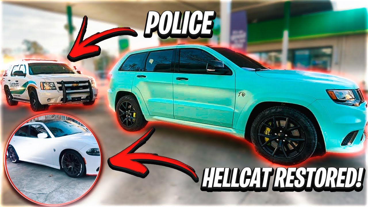 DOING DONUTS IN TRACKHAWK & POLICE SPOOKED ME! *MY HELLCAT IS RESTORED