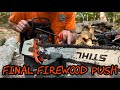 #250 The Final Firewood Push & How I Sharpen a Chainsaw