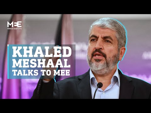 Hamas senior leader Khaled Meshaal talks to MEE