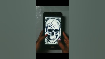 🔥My 100 art video (Flaming skull💀) #trading #skull #shorts #drawing