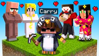 Becoming GUGUGAGA PENGUIN in ONE BLOCK to TROLL my FRIENDS