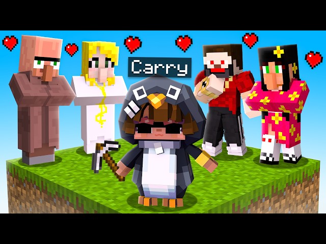 Becoming GUGUGAGA PENGUIN in ONE BLOCK to TROLL my FRIENDS!