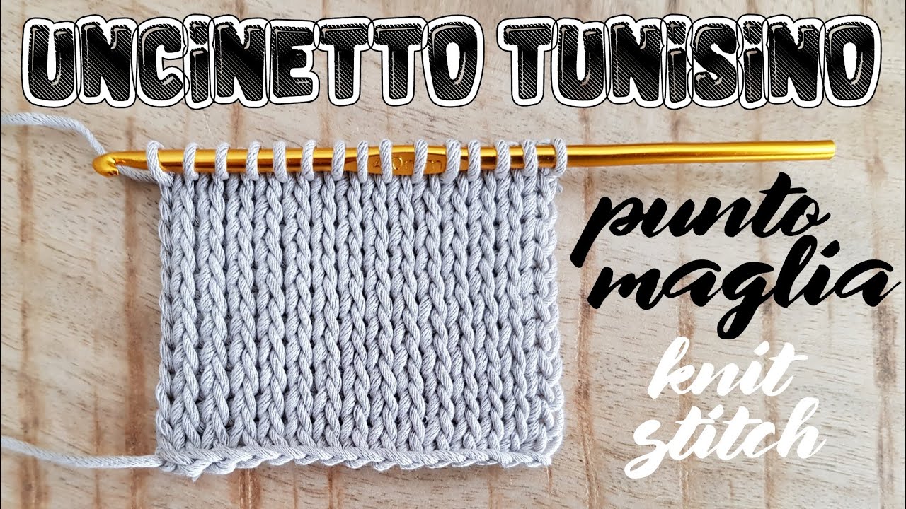 uncinetto tunisino - punto maglia knit stitch che sembra maglia rasata ai  ferri 
