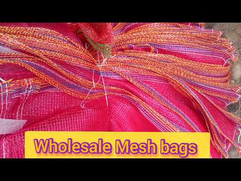 Mesh bags wholesale at malakpet gunj. #mesh red bags