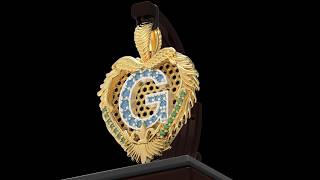 3D CAD Pendant With Letter G video