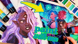 Painting over my sketches  (Ocs, Spiderman & Arcane)  Paint with me